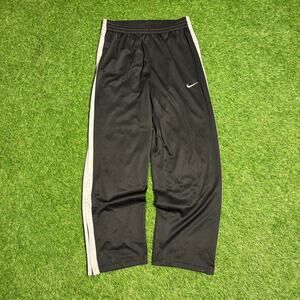 Nike Dri-Fit Track Pants Mens Medium Black White Stripe Athletic Joggers